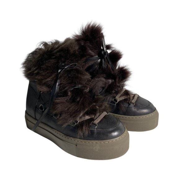 New Brunello Cucinelli Apres Ski Fox Fur Boots size 37 - Picture 1 of 9